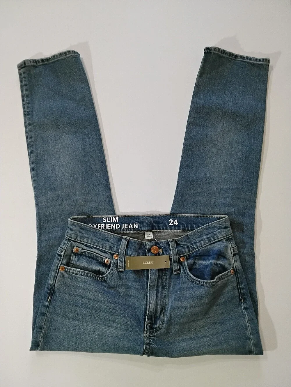 NWT J. Crew Slim Boyfriend Jeans Womens Size 24 Light Wash